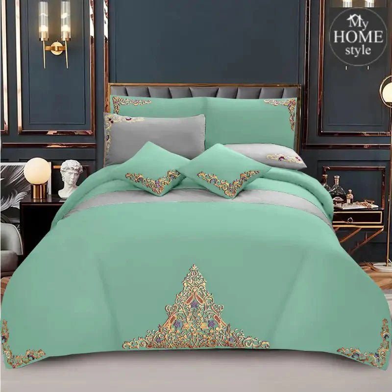 Mariana Centered Embroidered Motif Duvet Cover Set Teal