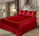 MAROON VELVET BEDSHEET SET - 5 PCS