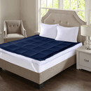 Mattress Topper Cozy & Snug - Front Reverse White & Navy Blue