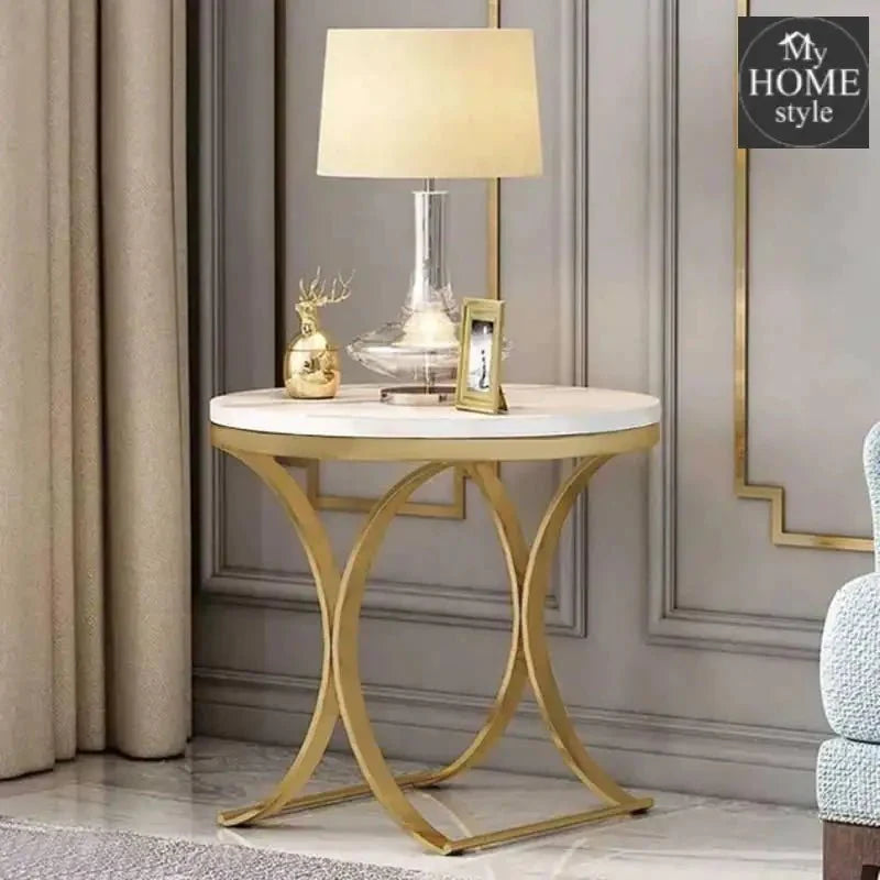 Modern Luxurious Round White Stone Side Table -852