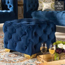 Modern Square Shape Fabric Tufted Foot Stool Ottoman -1227