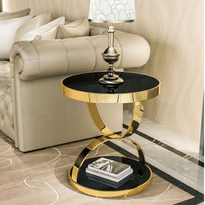 Modern Stylish Side Table with Circular Overlap - 1492