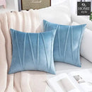 PACK OF 2 VELVET DECORATIVE SQUARE CUSHION -AQUA