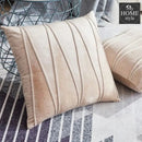 PACK OF 2 VELVET DECORATIVE SQUARE CUSHION -BEIGE