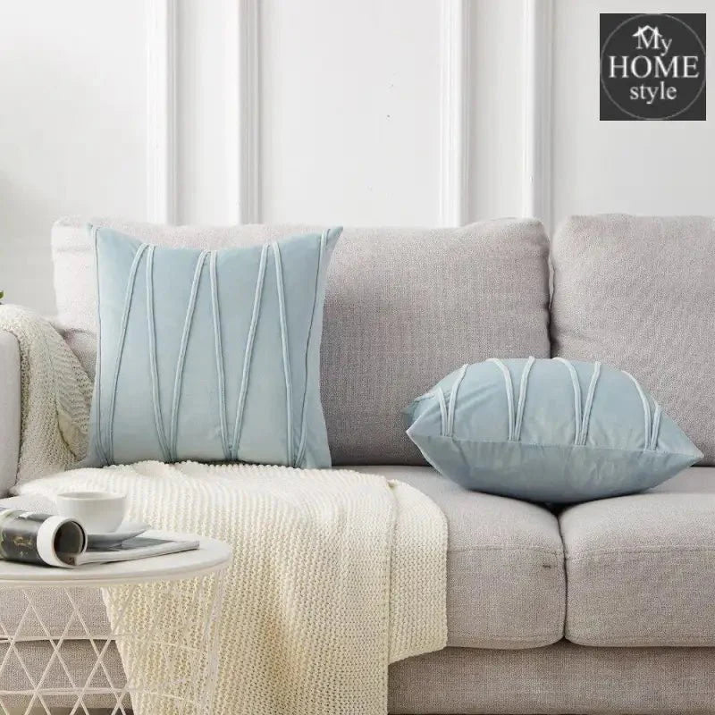 PACK OF 2 VELVET DECORATIVE SQUARE CUSHION -SKY BLU