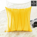 PACK OF 2 VELVET DECORATIVE SQUARE CUSHION -YELLOW