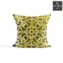 PACK OF 2 VELVET LIGHT BROWN CUSHION COVER WITH GOLDEN MOTIF