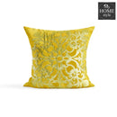 PACK OF 2 VELVET MUSTARD CUSHION COVER WITH GOLDEN MOTIF
