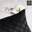 PACK OF 2 VELVET PLEATED SQUARE CUSHION - BLACK