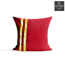 PACK OF 2 VELVET RED CUSHION COVER WITH GOLDEN STRIPES