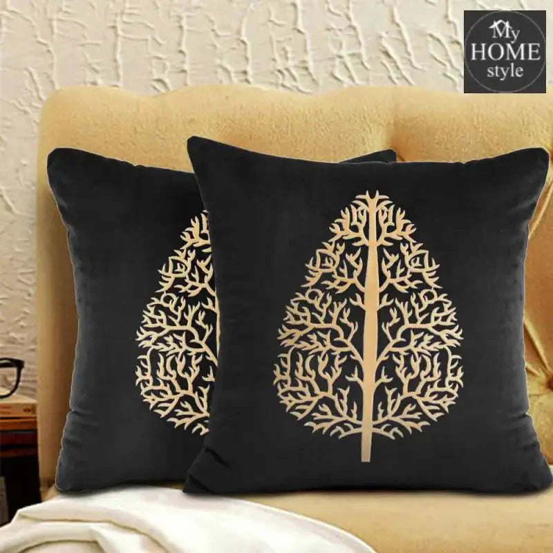 PAIR OF LUXURY CUSHION COVER BLACK