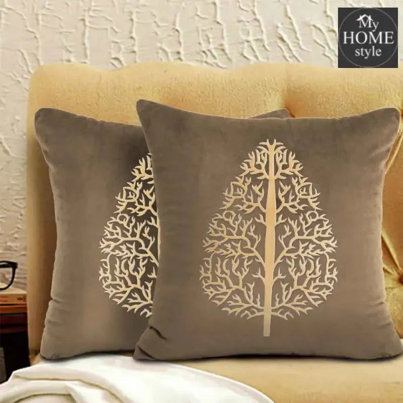 PAIR OF LUXURY CUSHION COVER BROWN