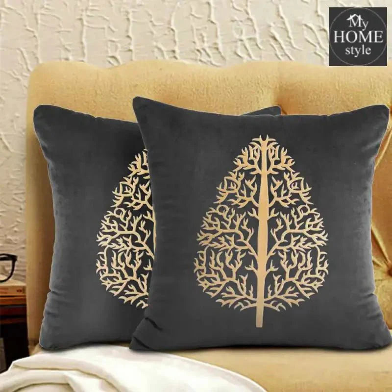 PAIR OF LUXURY CUSHION COVER GRAY