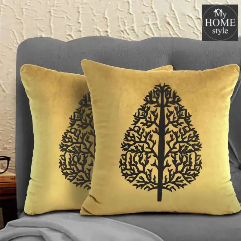 PAIR OF LUXURY CUSHION COVER LEMON