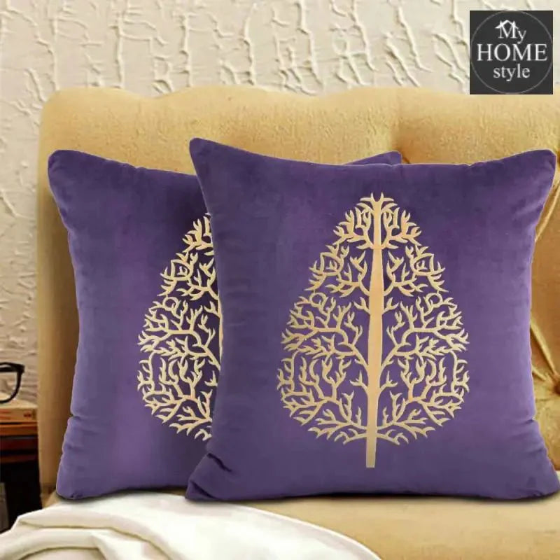 PAIR OF LUXURY CUSHION COVER PURPLE