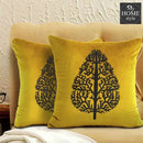 PAIR OF LUXURY CUSHION COVER YELLOW