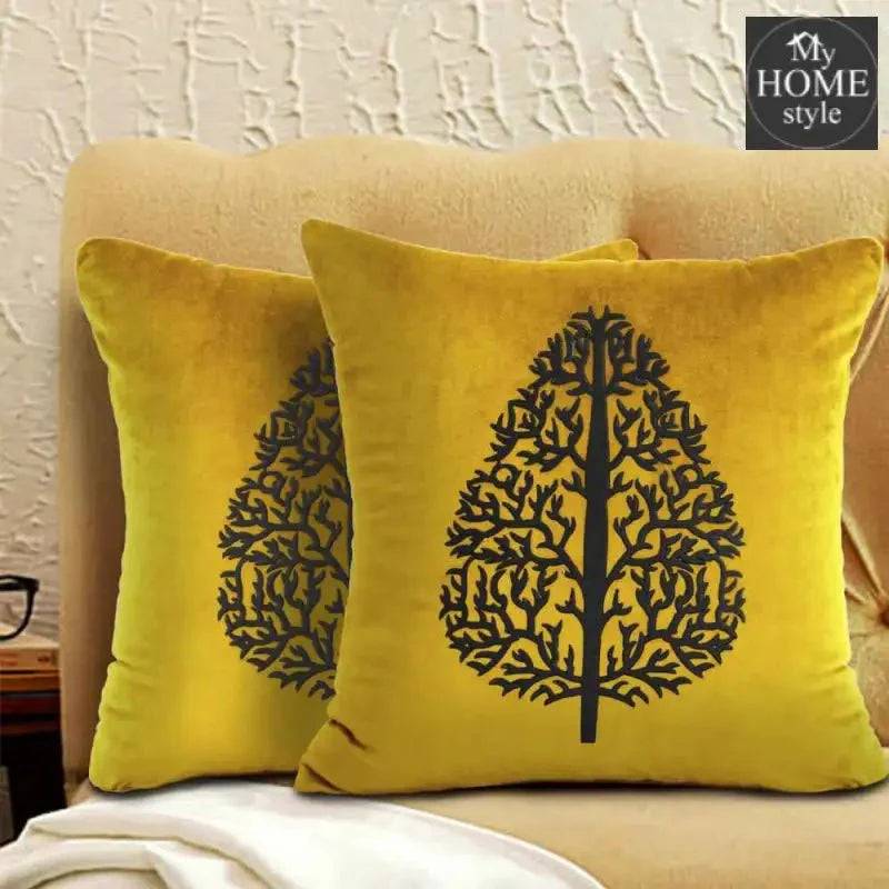 PAIR OF LUXURY CUSHION COVER YELLOW