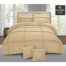 Pleated Duvet Set 8 pieces in Beige Color