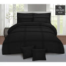 Pleated Duvet Set 8 pieces in Black Color
