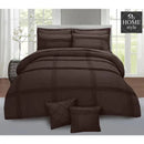 Pleated Duvet Set 8 pieces in Brown Color