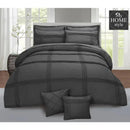 Pleated Duvet Set 8 pieces in Charcol Grey Color