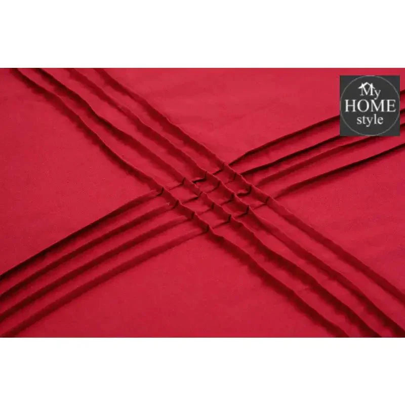 Pleated Duvet Set 8 pieces in Maroon  Color