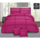 Pleated Duvet Set 8 pieces in Shocking Pink Color