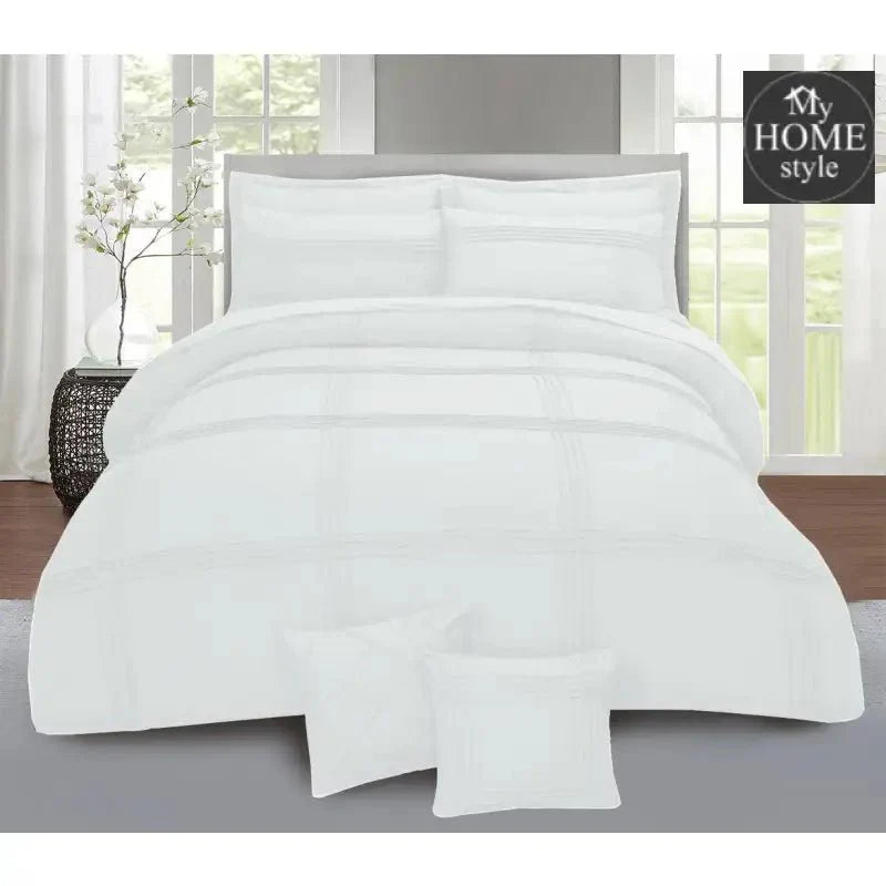 Pleated Duvet Set 8 pieces in White Color