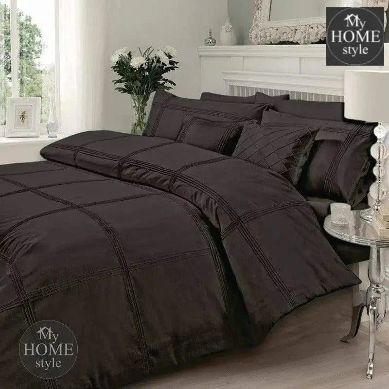 Pleated Duvet Set charcola grey Color