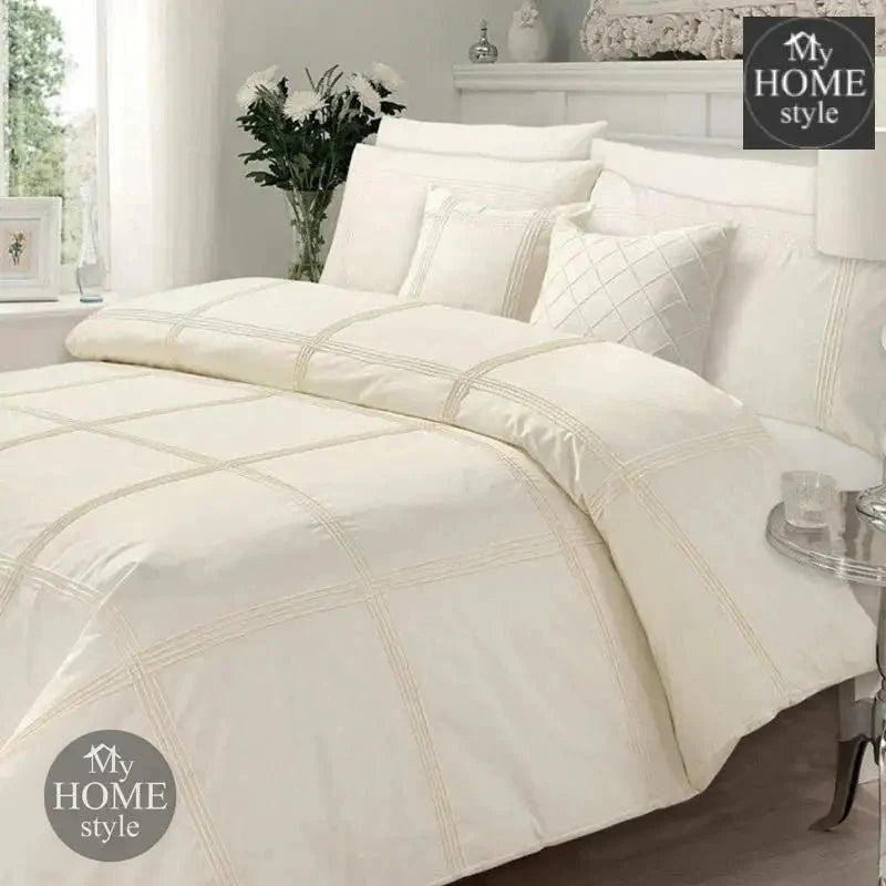 Pleated Duvet Set Cream