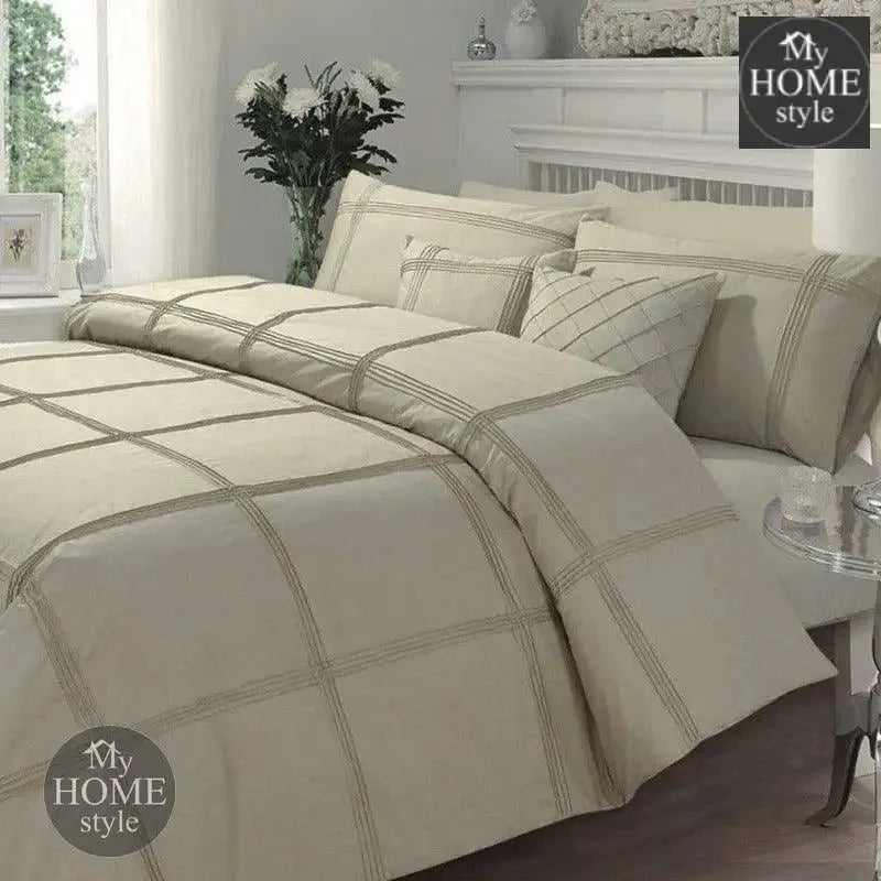 Pleated Duvet Set in Beige Color