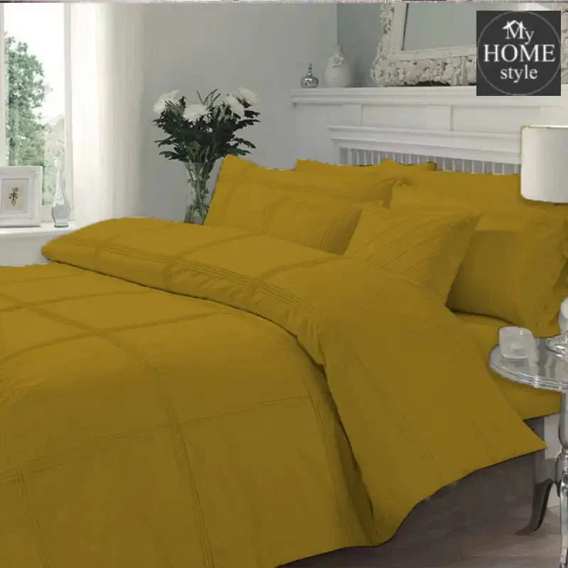 Pleated Duvet Set in Mustard Color