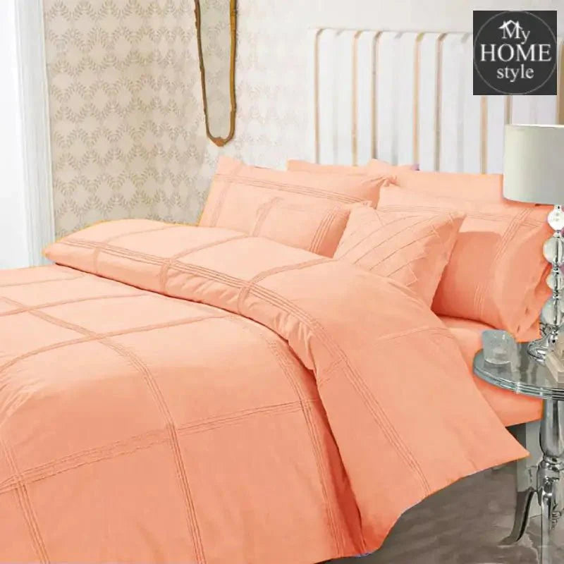 Pleated Duvet Set in Peach Color