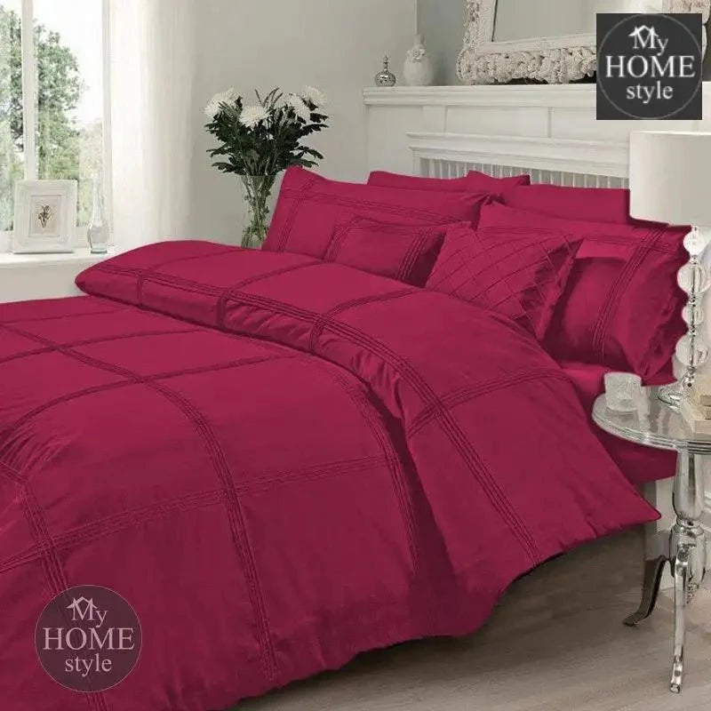 Pleated Duvet Set in Shocking Pink Color