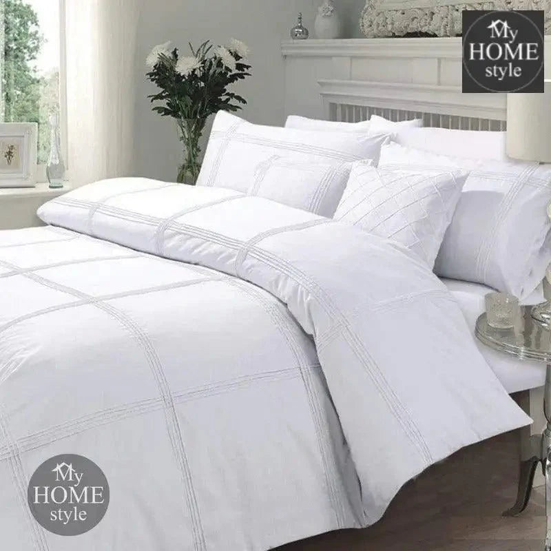 Pleated Duvet Set in White Color