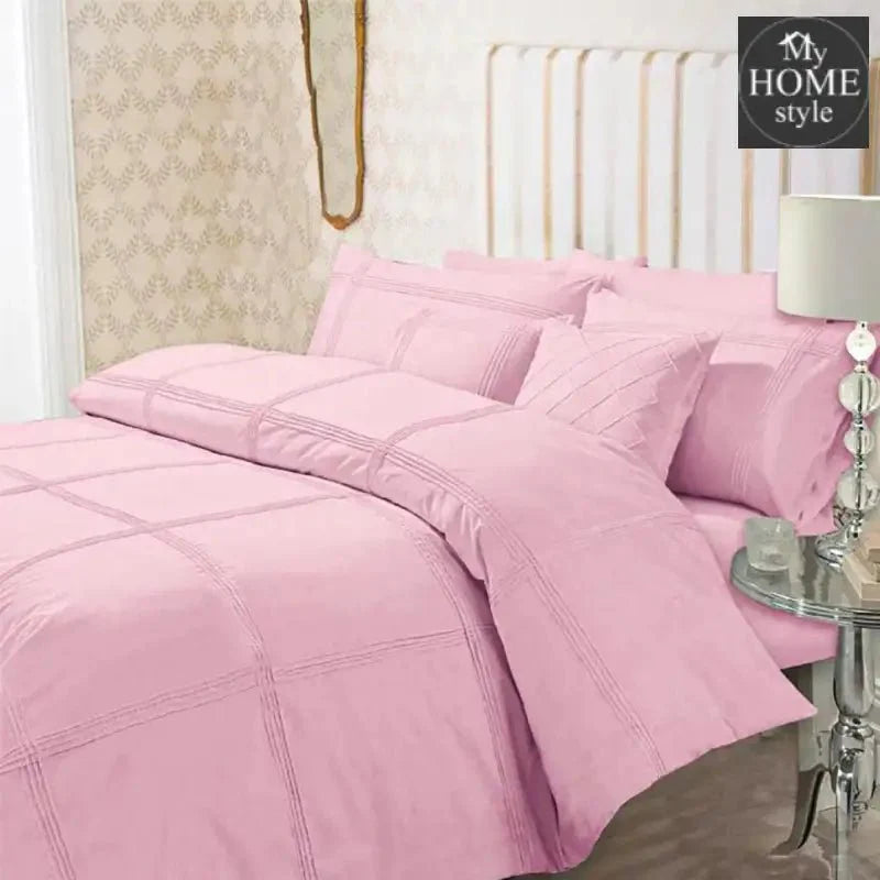 Pleated Duvet Set Light Pink Color