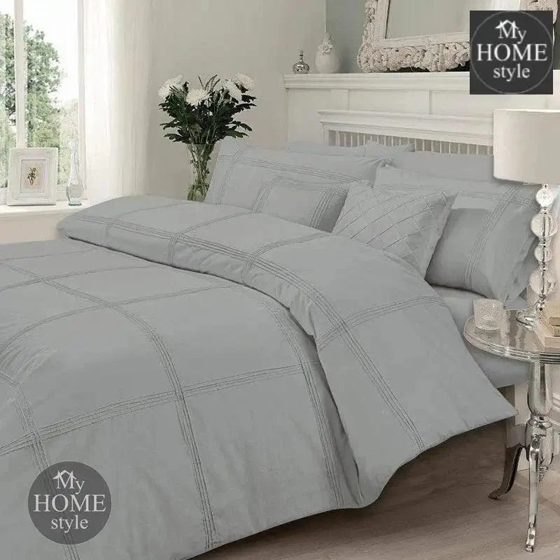 Pleated Duvet Set pieces in Light Grey Color