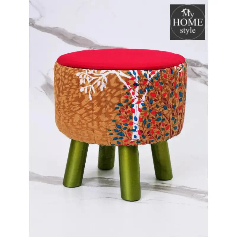 Printed Wooden stool round shape-1124
