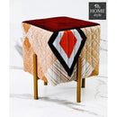 Printed Wooden stool Square shape With Steel Stand-1125