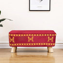 Printed Wooden stool Two Seater-1373