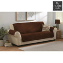Quilted Sofa covers Non-slip W/Piping Brown