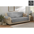 Quilted Sofa covers Non-slip W/Piping Grey