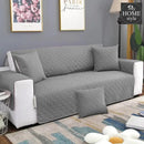 Quilted Sofa covers Non-slip W/Piping Grey With Cushion Covers