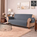 Quilted Sofa covers Non-slip W/Piping Grey With Pockets