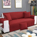 Quilted Sofa covers Non-slip W/Piping Maroon With Cushion Covers