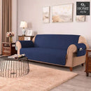Quilted Sofa covers Non-slip W/Piping Navy With Pockets