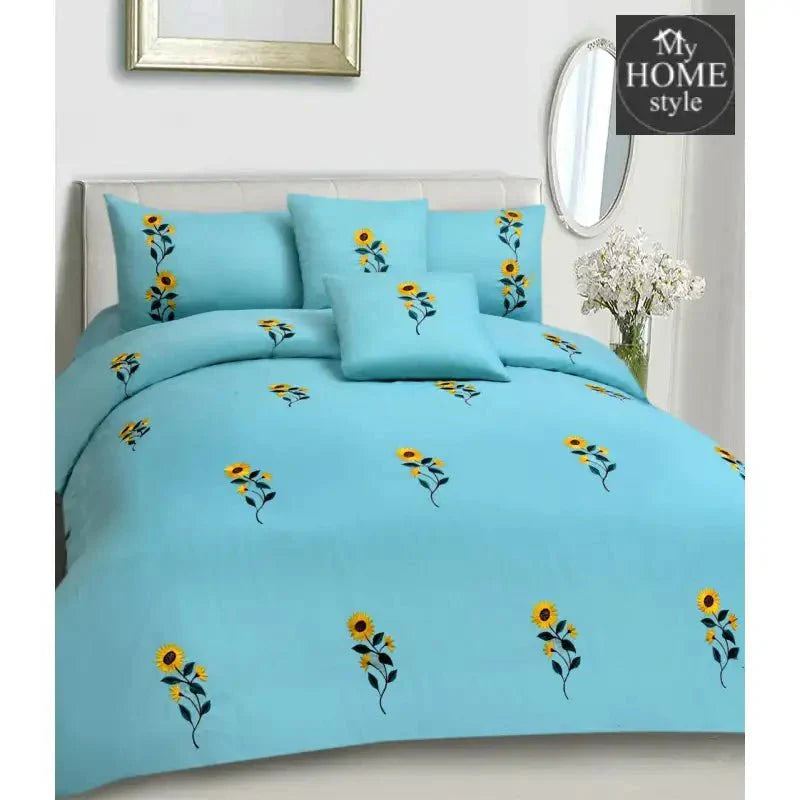 Ruzzana Embroidered Flower 6 Pc's Duvet Set 02