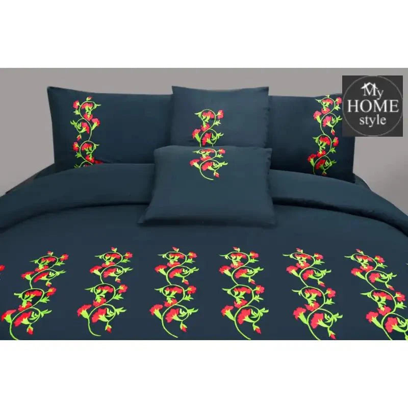 Ruzzana Embroidered Flower 6 Pc's Duvet Set