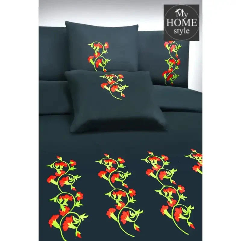 Ruzzana Embroidered Flower 6 Pc's Duvet Set