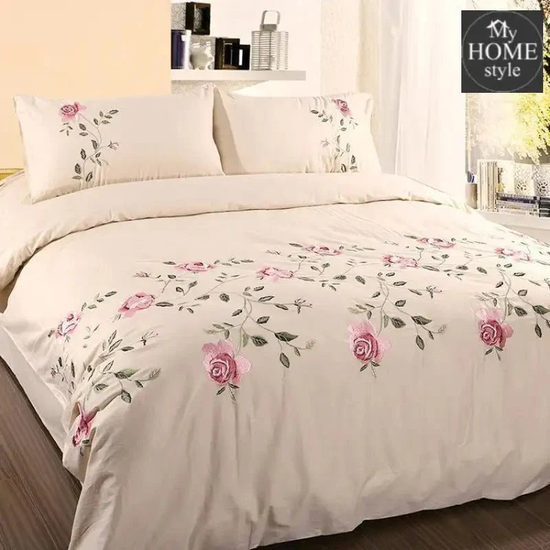 Ruzzana Flower Duvet Set 6 Pc's Cream